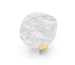 Diamond Marble & Brass Round Dining Table