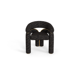 Elara Curved Sculptural Polished Brass Luxury Dining Chair