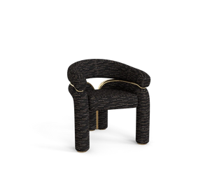 Elara Curved Sculptural Polished Brass Luxury Dining Chair