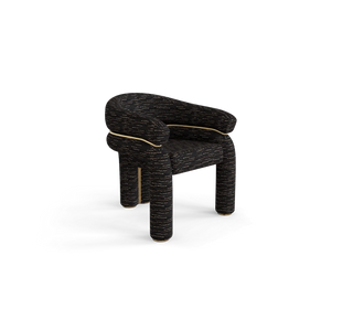 Elara Curved Sculptural Polished Brass Luxury Dining Chair