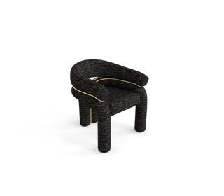Elara Curved Sculptural Polished Brass Luxury Dining Chair