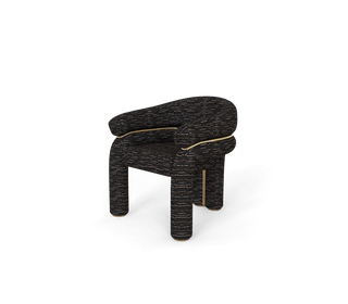 Elara Curved Sculptural Polished Brass Luxury Dining Chair