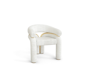 Elara Curved Sculptural Polished Brass Luxury Dining Chair