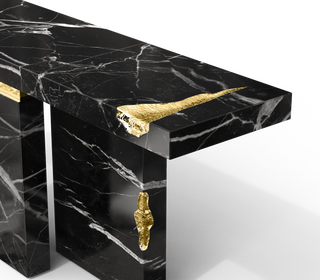Empire Consoles Hammered Gilded Brass Entryways Cabinet Table