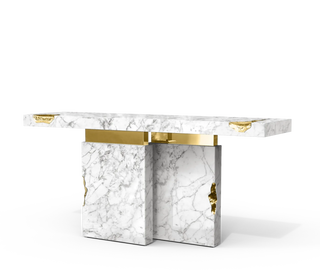 Empire Consoles Hammered Gilded Brass Entryways Cabinet Table