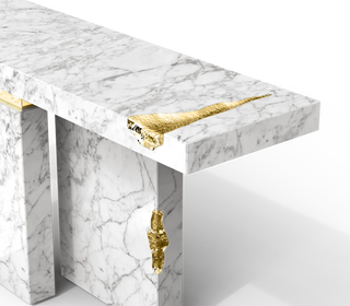 Empire Consoles Hammered Gilded Brass Entryways Cabinet Table