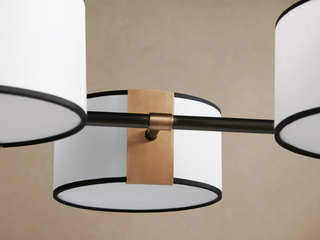 French-Inspired Fabric Shade Linear Chandelier