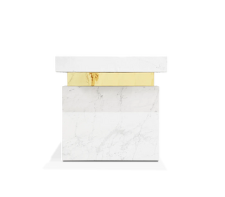 Empire Cracked Brass Inlay Marble Luxury Desk