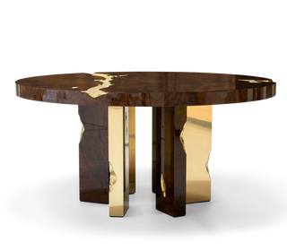 Empire Round Luxury Brass Inlay Dining Table
