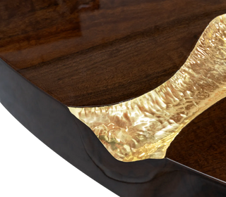 Empire Round Luxury Brass Inlay Dining Table