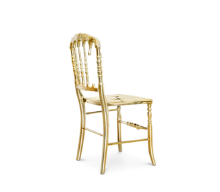 Emporium Gold Surrealist Cast Aluminium Sculpture Dining Chair