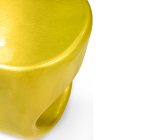 Erosion Gloss Sculptural Fiberglass Accent Stool