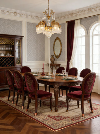 25.5 Inch Wide French Empire Style Brass Crystal Chandelier Gold Dining Room Chandelier