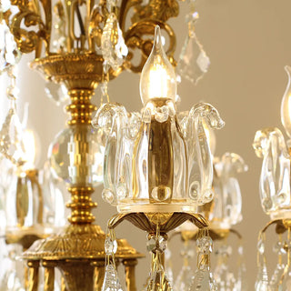 25X26 Inch 6 Lights Candle Style Traditional Chandelier Small Antique Brass and Crystal Chandelier