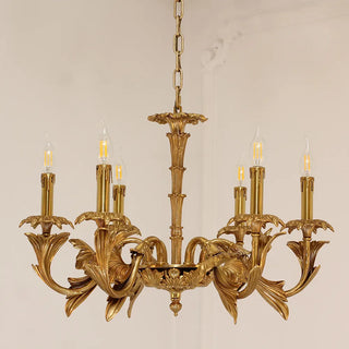 26X20 Inch 6 Lights Baroque Style European Antique Copper Chandelier