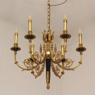 26X23 Inch 6 Lights Rococo Style Antique Copper Chandelier Small Black Bedroom Chandelier