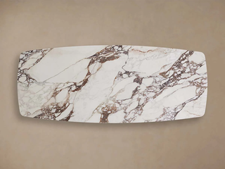 Vincenza Marble Top Dining Table (Wood Toulouse Base)