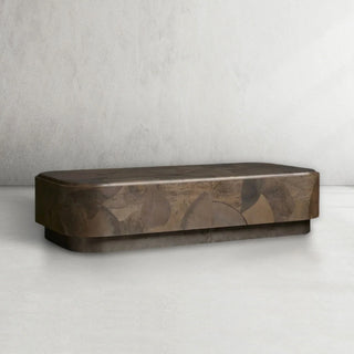 Pola Wood Plinth Coffee Table Wabi-Sabi Living Room Center Tea Table