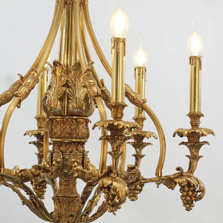 26X30 Inch 6 Lights Small Baroque Style Antique Copper Chandelier