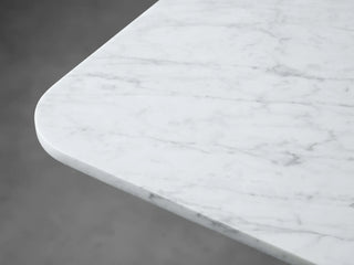 Finley Dining Table: Modern Minimalist Stone Top Column Base Dining Table