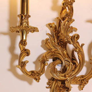 3 Lights French Retro Brass Wall Lamp Indoor Decorative Copper Wall Sconce