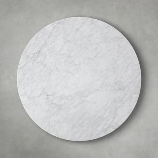 Finnley Round Marble-Top Dining Table – Artisan Iron Base Modern Design