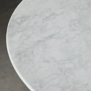 Finnley Round Marble-Top Dining Table – Artisan Iron Base Modern Design