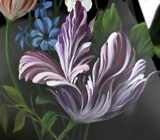 Floral Hand Oil Painted Limited Edition Decorative Stool