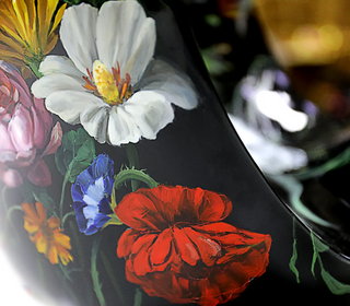 Floral Hand Oil Painted Limited Edition Decorative Stool