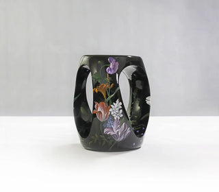Floral Hand Oil Painted Limited Edition Decorative Stool