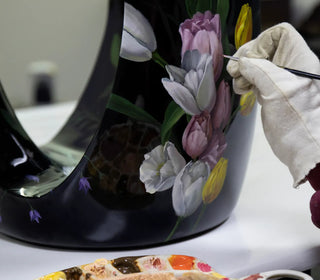 Floral Hand Oil Painted Limited Edition Decorative Stool