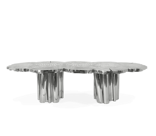Fortuna Sculptural Brass Dining Table – Seats 8, 10, 12 or 14