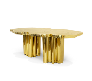 Fortuna Sculptural Brass Dining Table – Seats 8, 10, 12 or 14