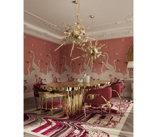 Fortuna Sculptural Brass Dining Table – Seats 8, 10, 12 or 14