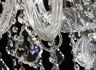 30 Lights Big Glass Chandelier for Foyer 47"W   61" H