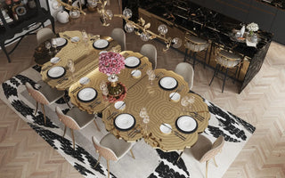 Fortuna Sculptural Brass Dining Table – Seats 8, 10, 12 or 14