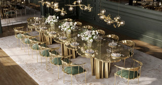 Fortuna Sculptural Brass Dining Table – Seats 8, 10, 12 or 14
