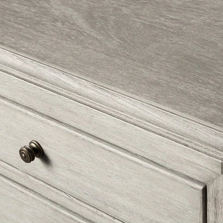 French Style Wood Nightstand with 2 Drawers – Vintage Bedside Storage Cabinet Furniture