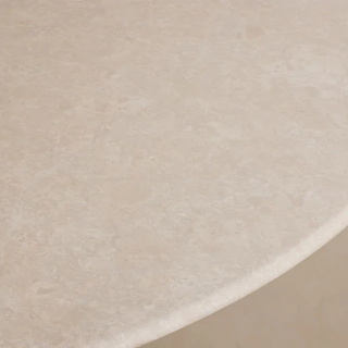 Saint Germain Round Stone Dining Table with Modern Steel Base: Contemporary Dining Room Leisure & Gathering Round Dining Table