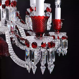 Customize 40 Lights Replica Zenith Chandelier Clear & Red Baccarat Crystal Lighting