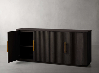 Finley Wood Sideboard & Media Console: Minimalist Fluted Wood Storage Furniture