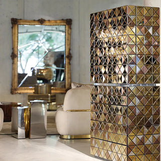 Luxury Walnut Curio Cabinet with Pixel-Inspired Design & Hidden Storage