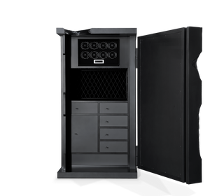 Luxury Collectible Vault Safe with Gold-Plated Finish & Secret Dial Lock System