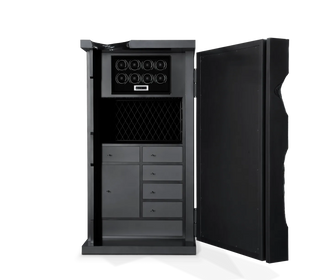 Luxury Collectible Vault Safe with Gold-Plated Finish & Secret Dial Lock System