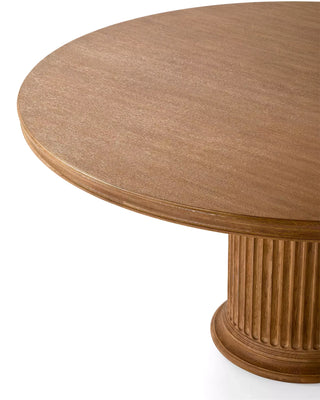 Collins Fluted Round Pedestal Dining Table, 60" or 72" Oak