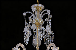Duplicated 24 Lights Clear & Amber Baccarat Crystal Lighting Chandelier