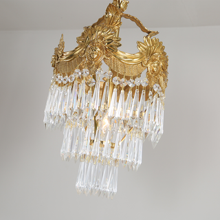 55 Inch Linear Chandelier Antique Copper and Crystal Kitchen Island Chandelier