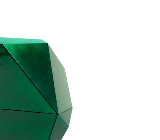 Luxury Emerald Green Sideboard Cabinet with Diamond-Inspired Faceted Design