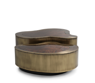Luxury Hammered Brass Coffee Table with Wave Sculptural Design & Artisan Craftsmanship