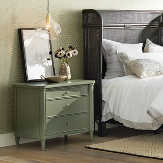 Henley Solid Mahogany Nightstand | 3-Drawer Bedroom Storage Cabinet